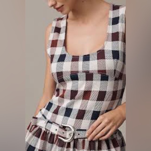 Maeve by Anthropologie-Belted Drop-Waist Peplum Tank Top size Small NWT - Picture 4 of 14